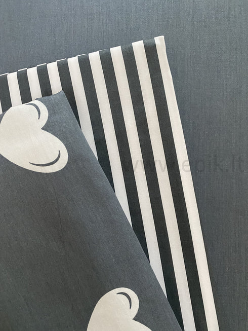 Satino medvilnės patalynės komplektas "Grey Valentine"